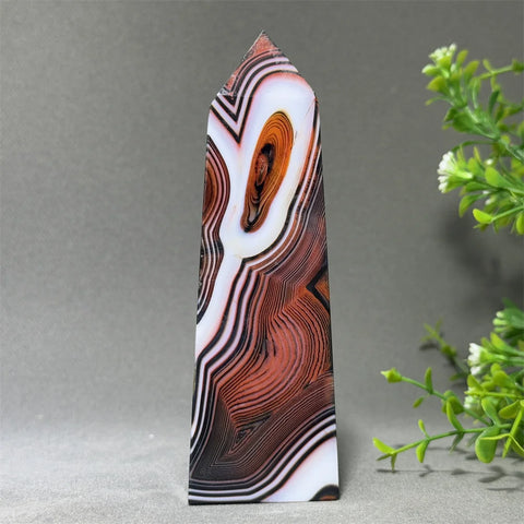 Black Red Striped Agate Obelisk-ToShay.org