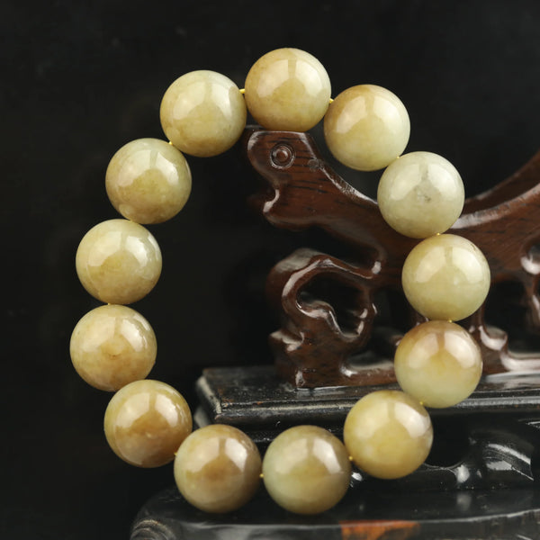 Green Jade Walnut Bead Bracelet-ToShay.org