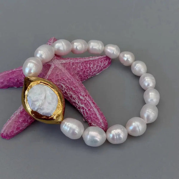 White Rice Pearl Bracelet-ToShay.org