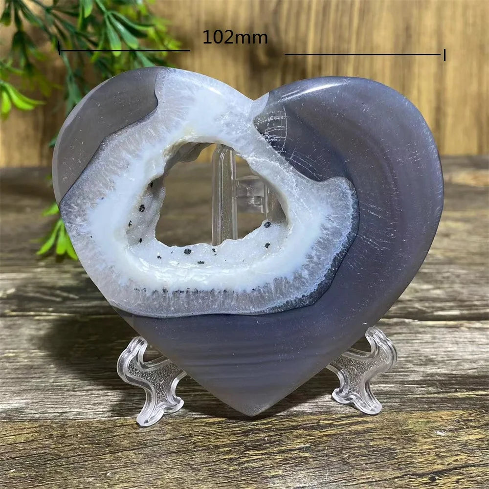 Grey Druzy Agate Heart-ToShay.org