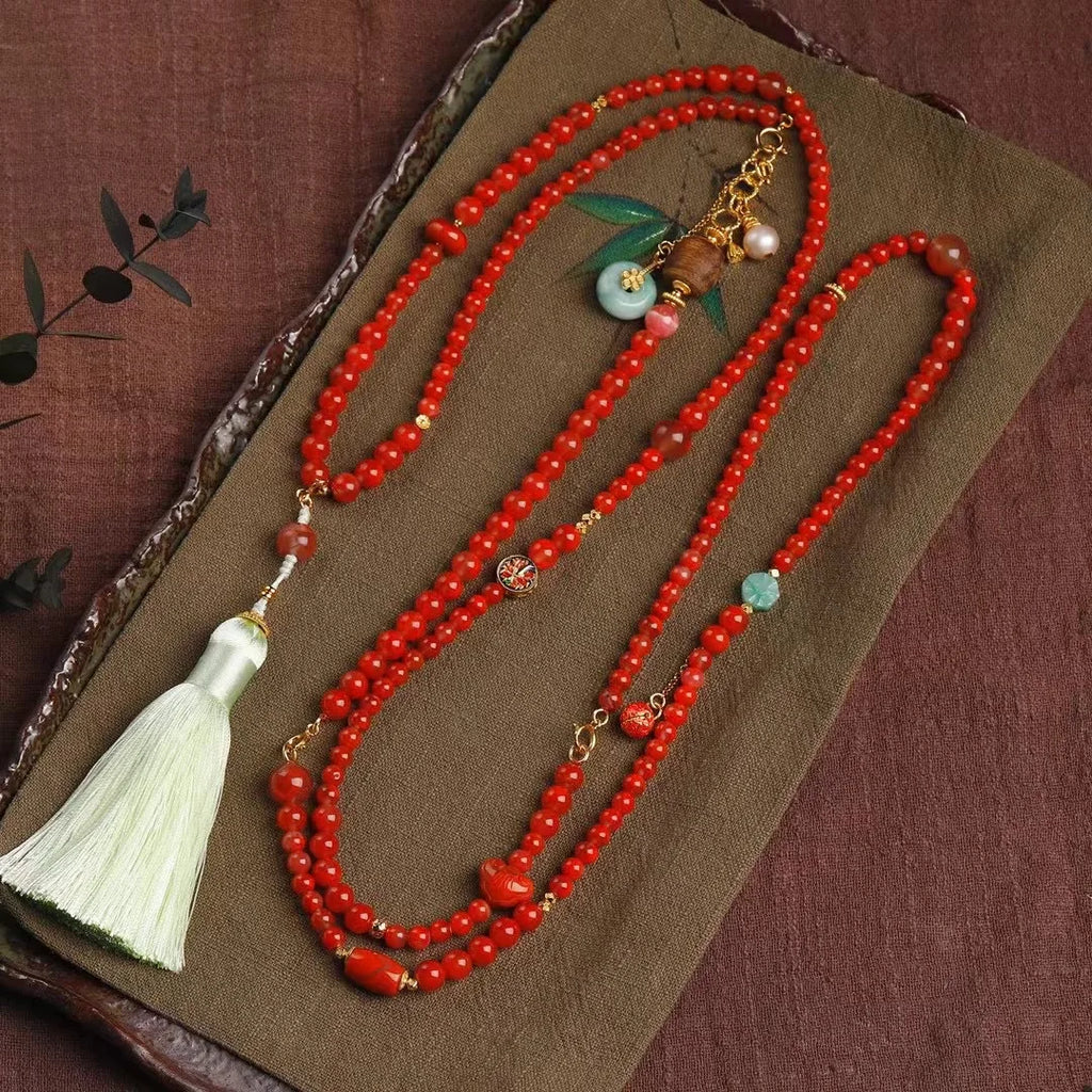 Red Agate Mala Beads-ToShay.org