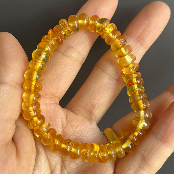 Yellow Amber Bead Bracelets-ToShay.org