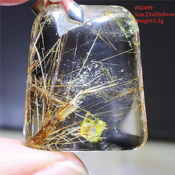 Gold Rutilated Quartz Pendant-ToShay.org
