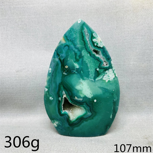 Green Cherry Blossom Agate Flame-ToShay.org