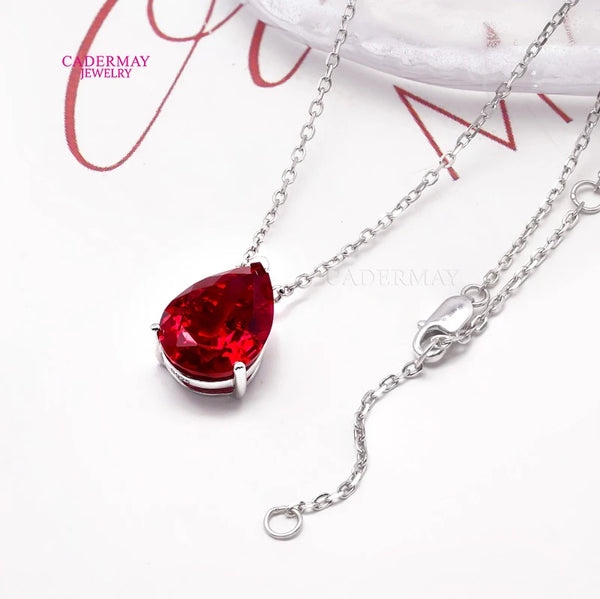 Red Ruby Pendant Necklace-ToShay.org