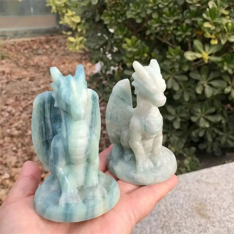 Blue White Stone Dragon-ToShay.org