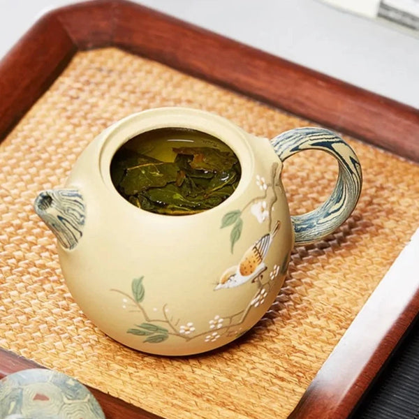 Yellow Clay Egg Teapot-ToShay.org