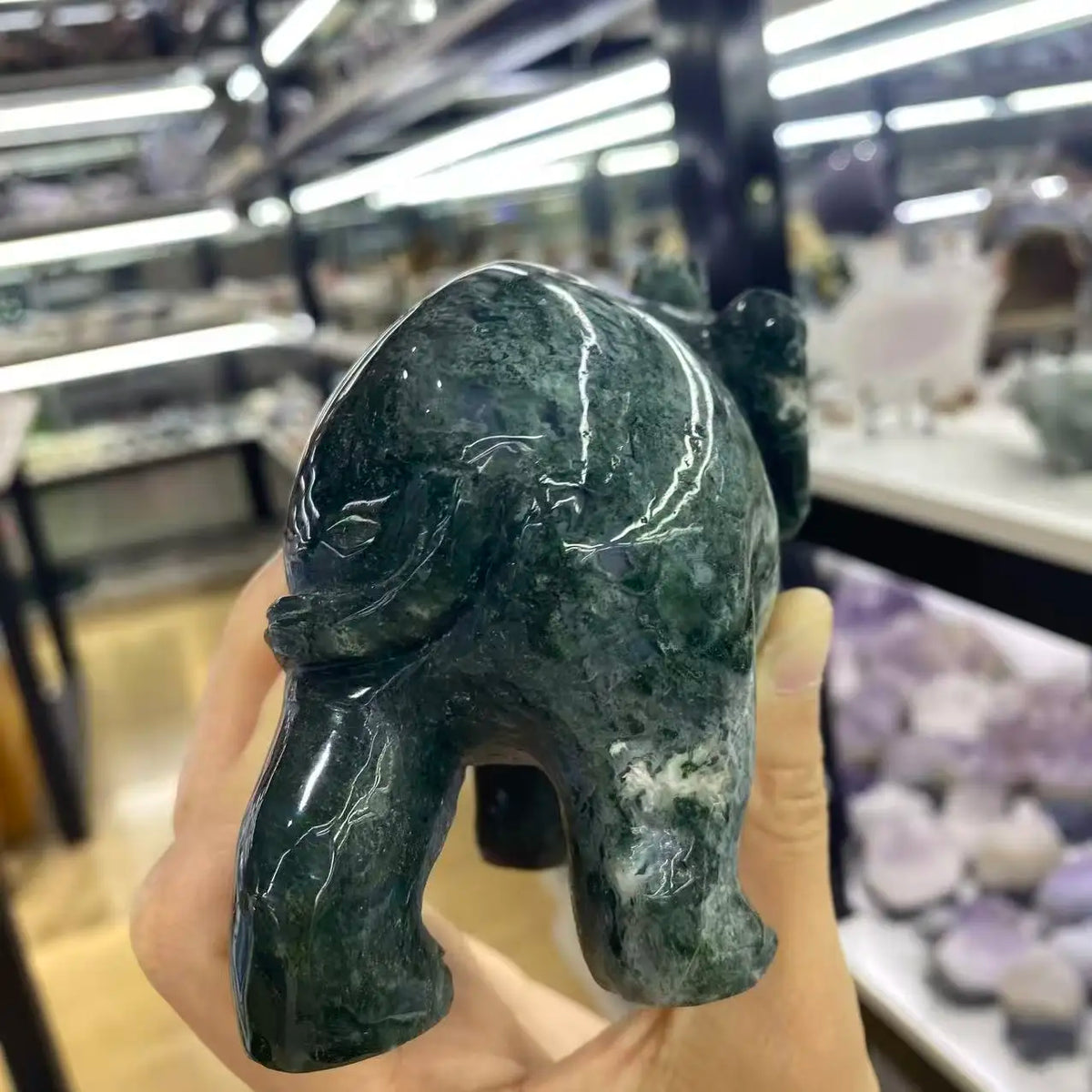 Green Moss Agate Elephant-ToShay.org