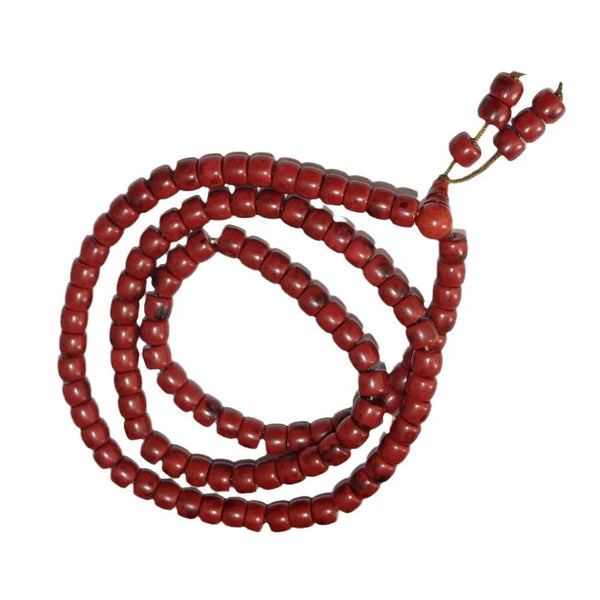 Red Glass Snow Barrel Beads-ToShay.org
