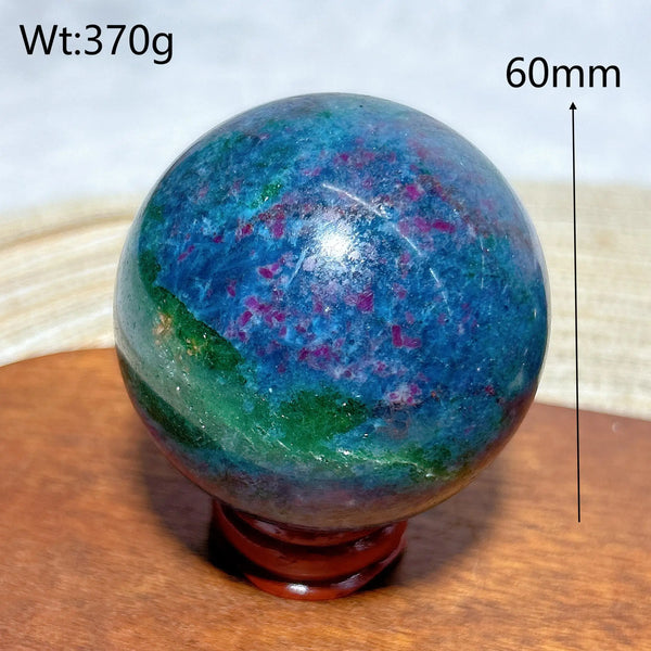 Fluorescence Ruby Kyanite Ball-ToShay.org