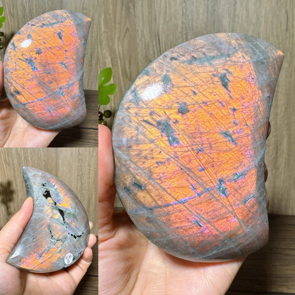 Purple Flashy Labradorite Moon-ToShay.org