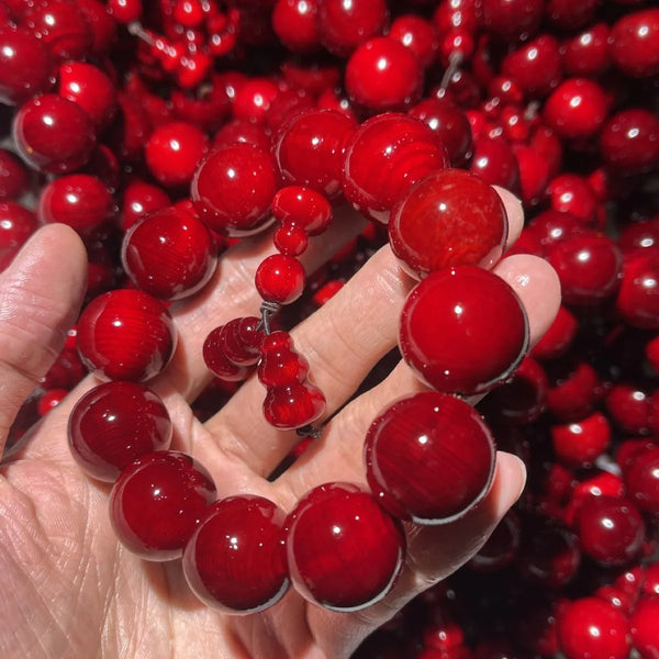 Red Wood Buddha Beads-ToShay.org