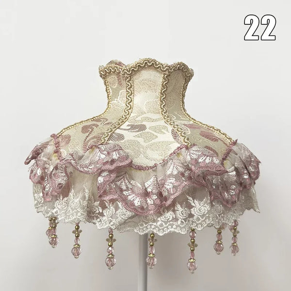 Beaded Lace Flower Lamp Shade-ToShay.org