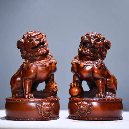 Wood Lion Foo Dog-ToShay.org