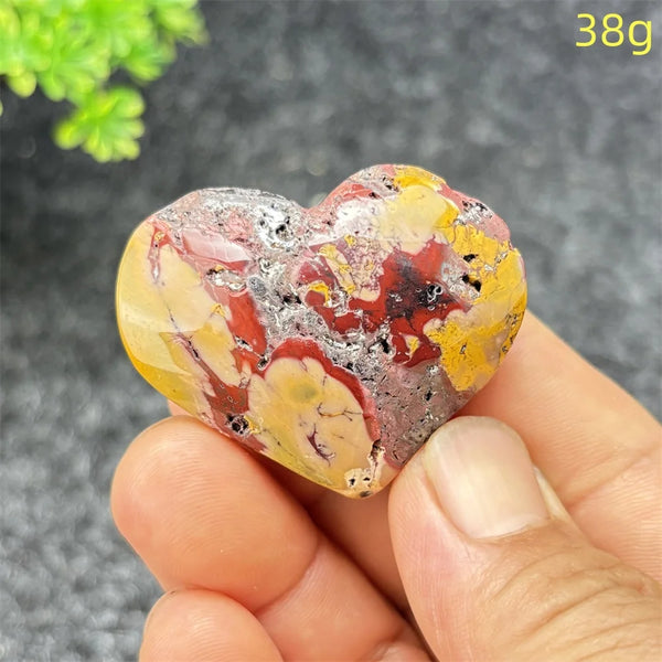Yellow Moritzite Stone Heart-ToShay.org
