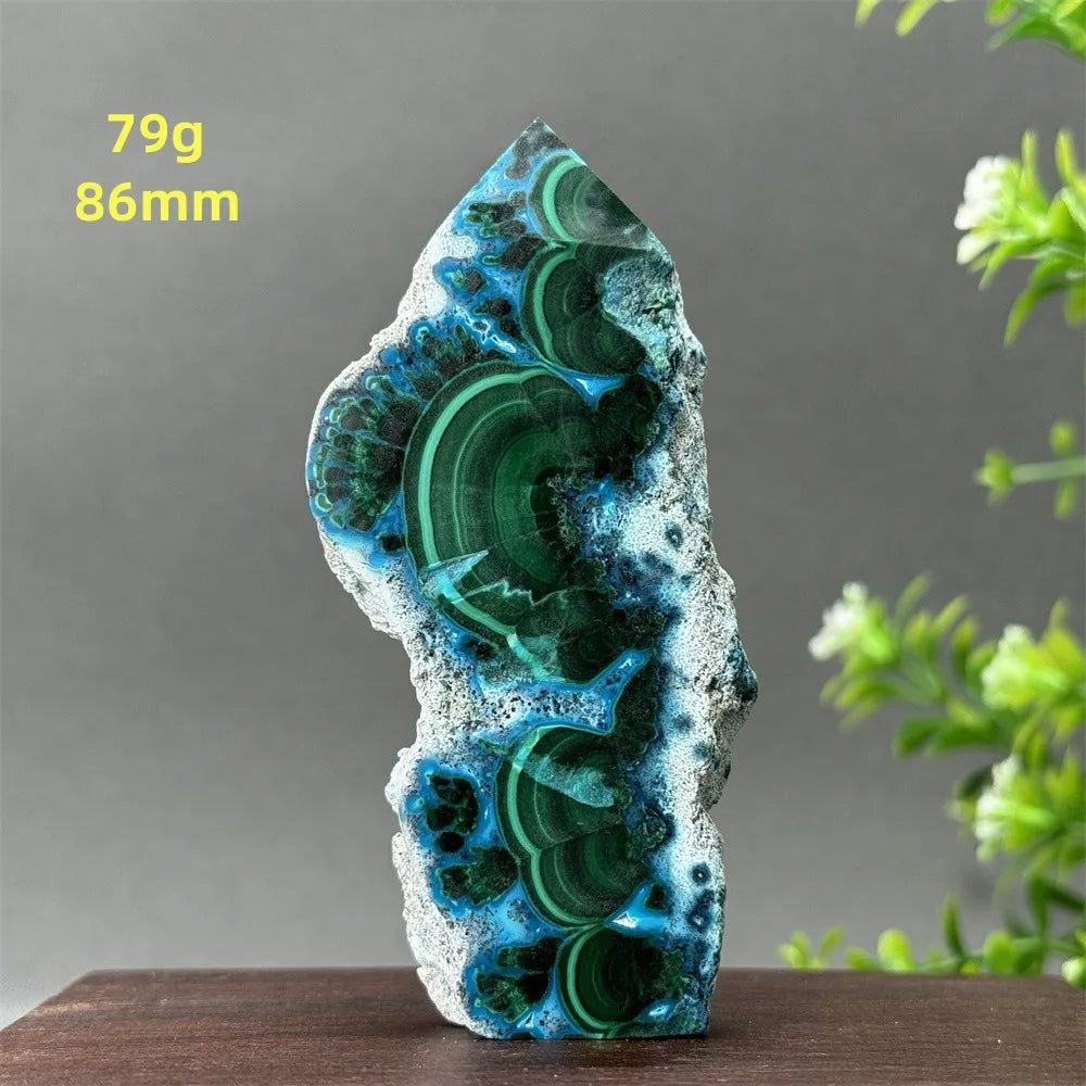 Blue Chrysocolla Malachite Point-ToShay.org