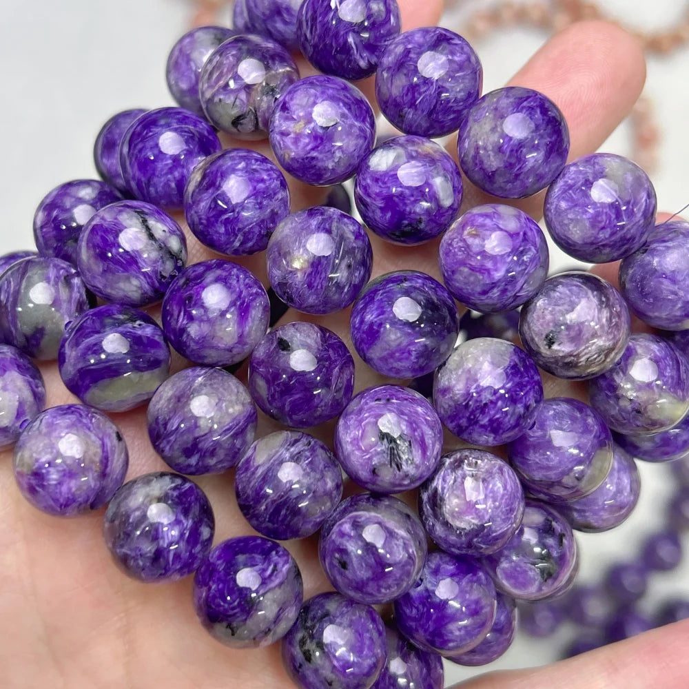 Purple Charoite Bead Bracelet-ToShay.org
