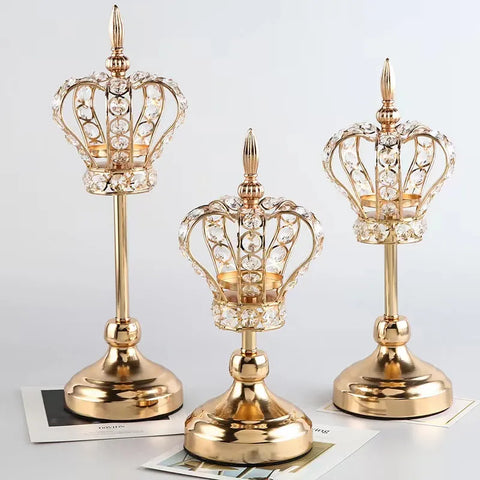 Gold Crystal Tealight Holders-ToShay.org