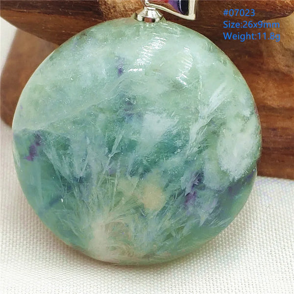 Green Feather Fluorite Pendant-ToShay.org