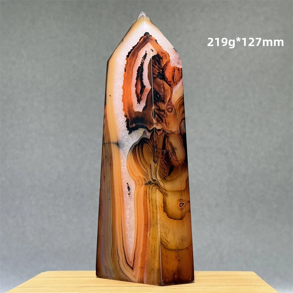 Orange Striped Agate Obelisk-ToShay.org