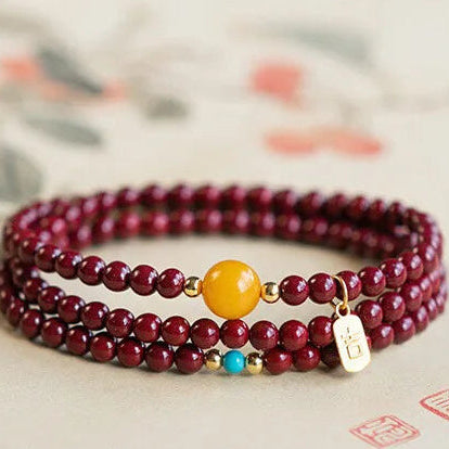 Red Cinnabar Wrap Bracelet-ToShay.org