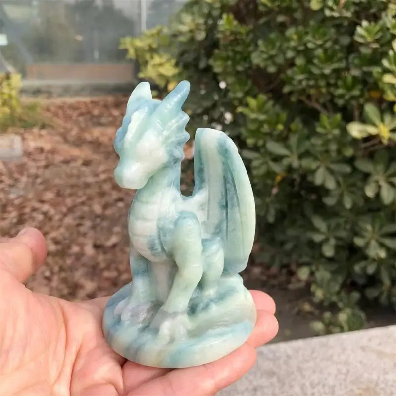 Blue White Stone Dragon-ToShay.org