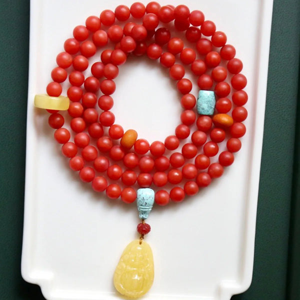 Red Agate Buddha Beads-ToShay.org
