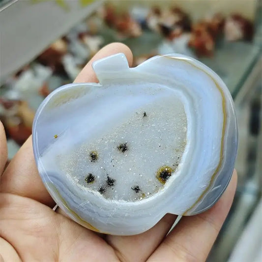 Grey Agate Druzy Apple-ToShay.org