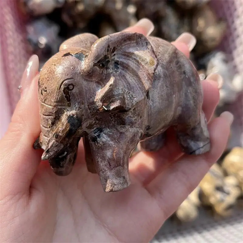 Brown Picture Stone Elephant-ToShay.org