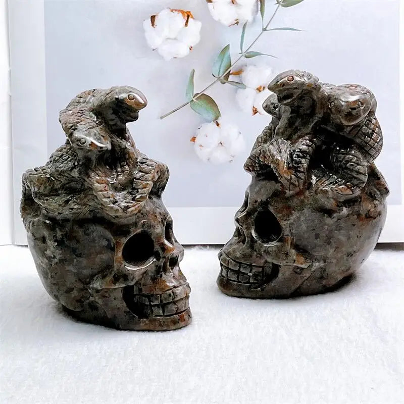 Grey Yooperlite Snake Skull-ToShay.org