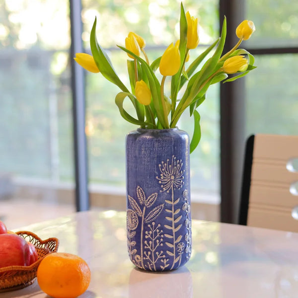 Blue Flower Vase-ToShay.org