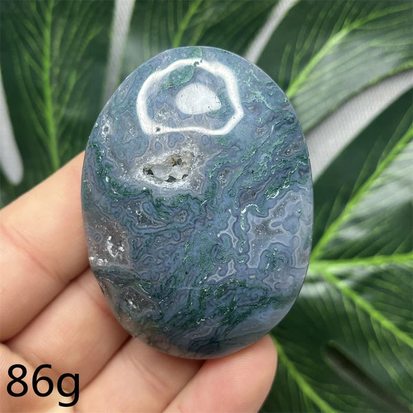 Green Moss Agate Palm Stone-ToShay.org