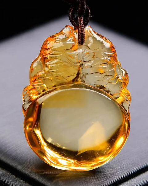 Yellow Citrine Fish Pendant-ToShay.org
