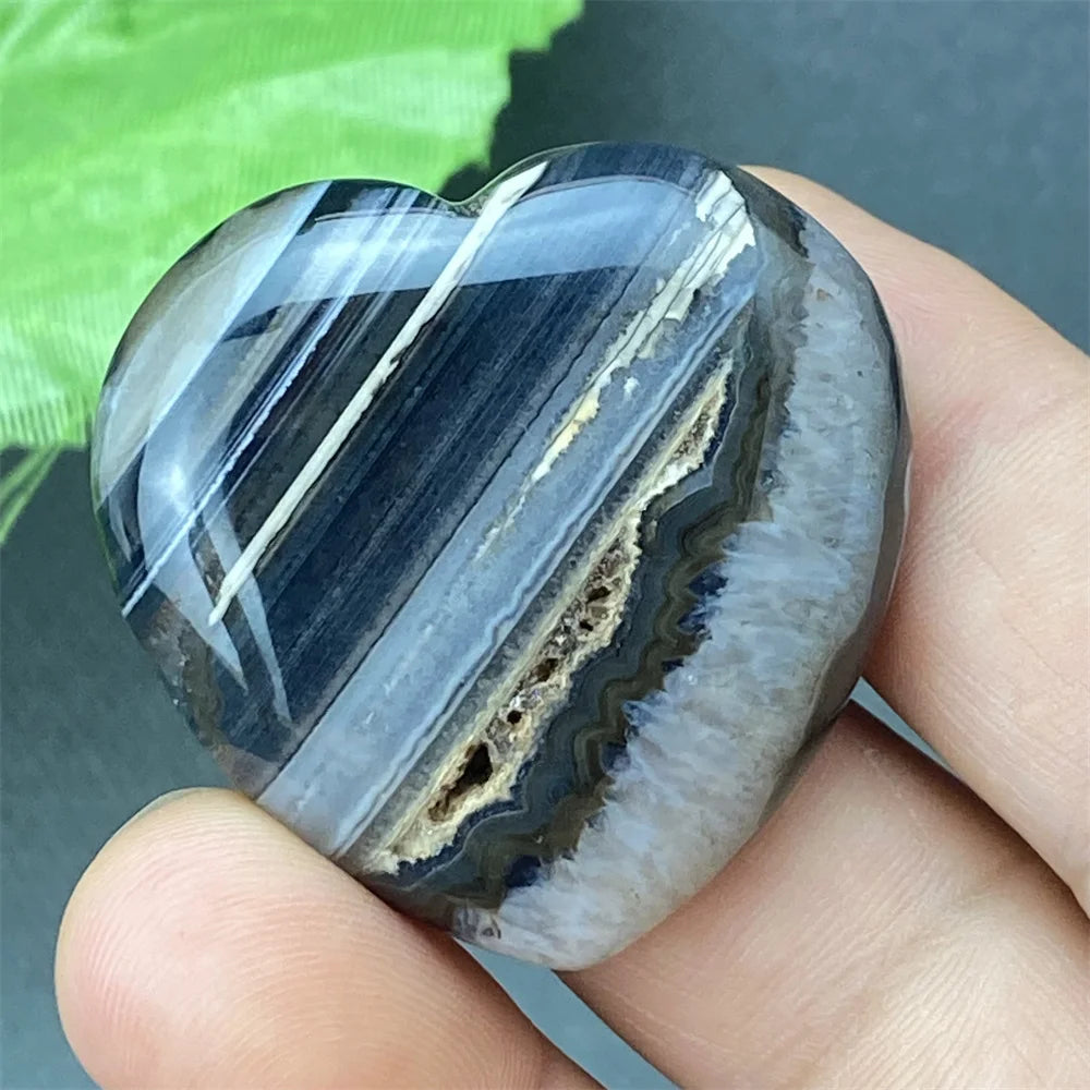 Black Agate Geode Heart-ToShay.org