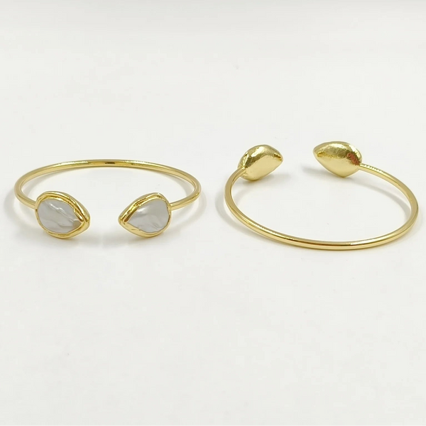 White Shell Cuff Bracelet-ToShay.org