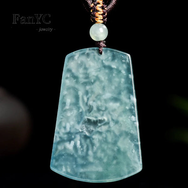 Blue Jadeite Landscape Pendant-ToShay.org