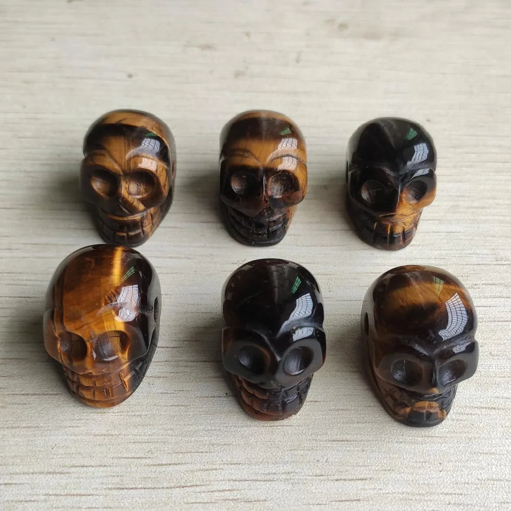 Yellow Tiger Eye Skull Beads-ToShay.org