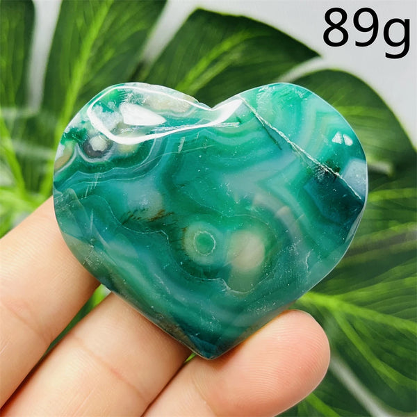 Green Flower Agate Heart-ToShay.org