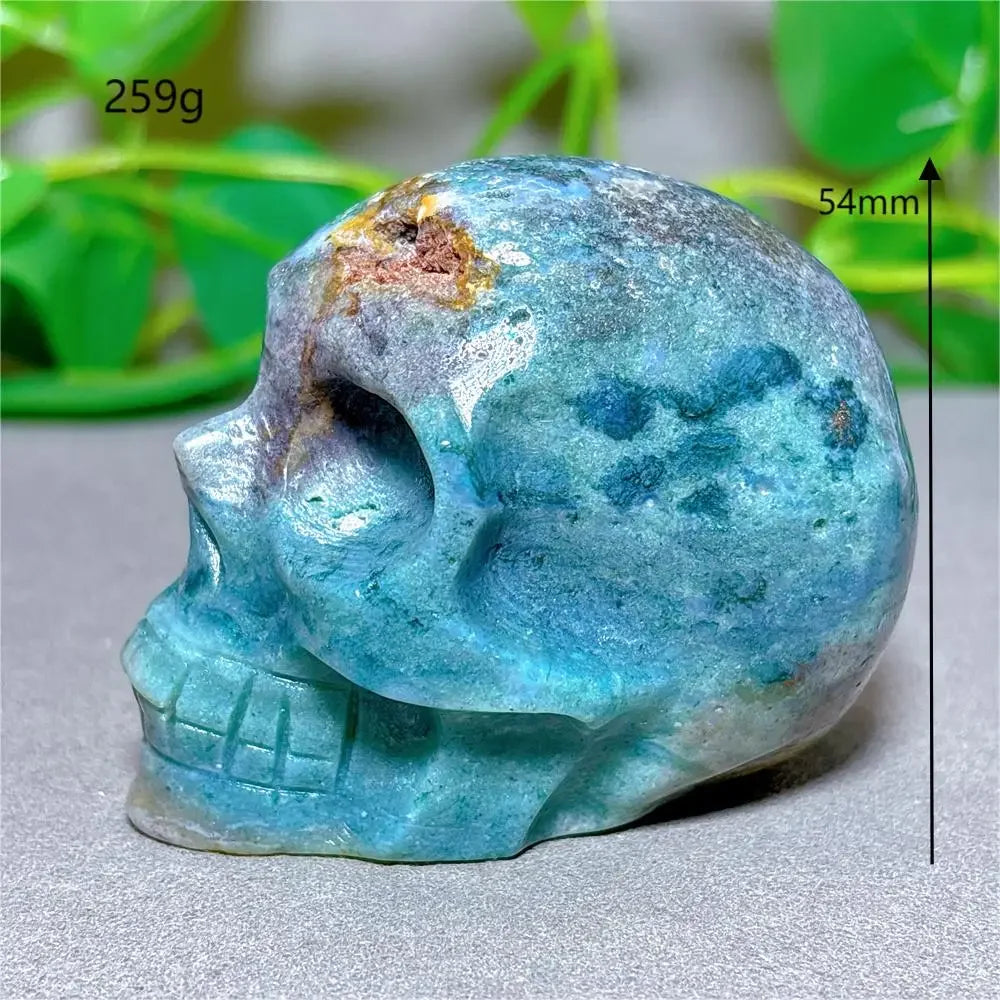 Blue Ocean Jasper Skull-ToShay.org