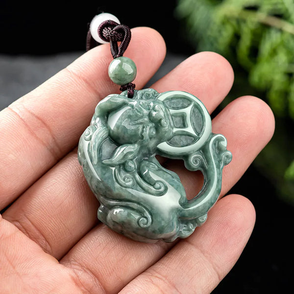 Green Jade Pixiu Pendant-ToShay.org