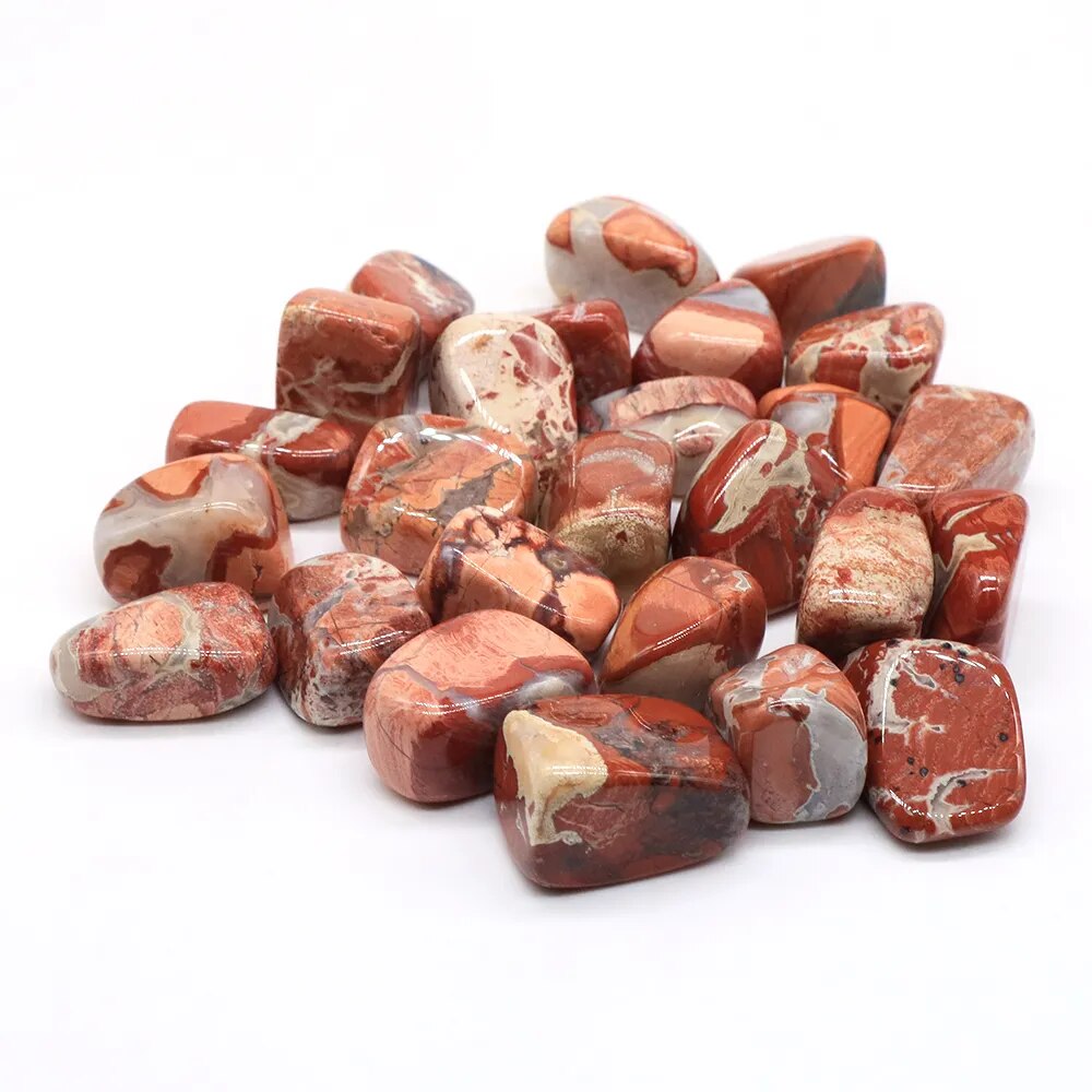 Red Silver Leaf Tumbled Stones-ToShay.org