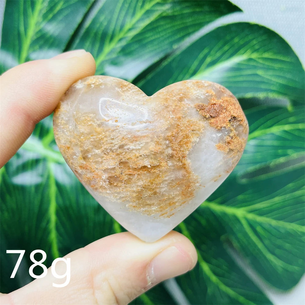 Yellow Garden Ghost Quartz Heart-ToShay.org