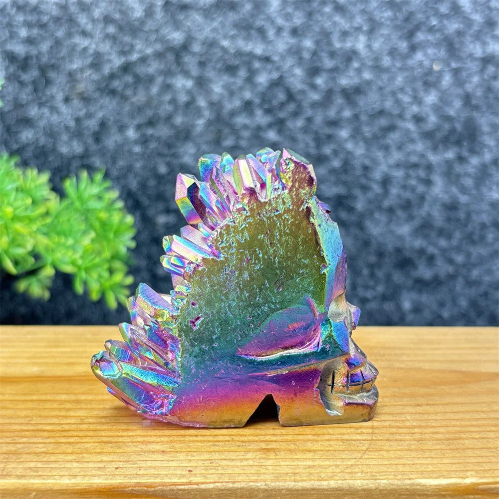 Rainbow Aura Skull Cluster-ToShay.org