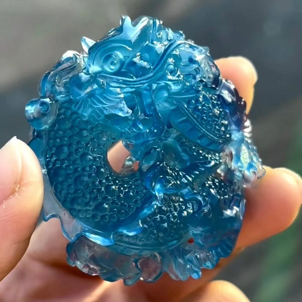 Blue Aquamarine Quartz Dragon-ToShay.org