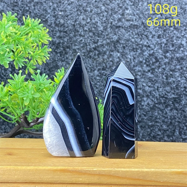 Black Silk Agate Torch-ToShay.org