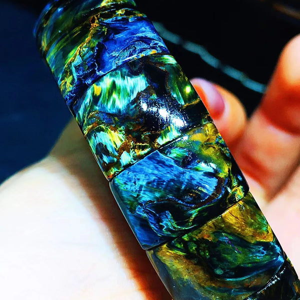 Blue Pietersite Chatoyant Bangle-ToShay.org