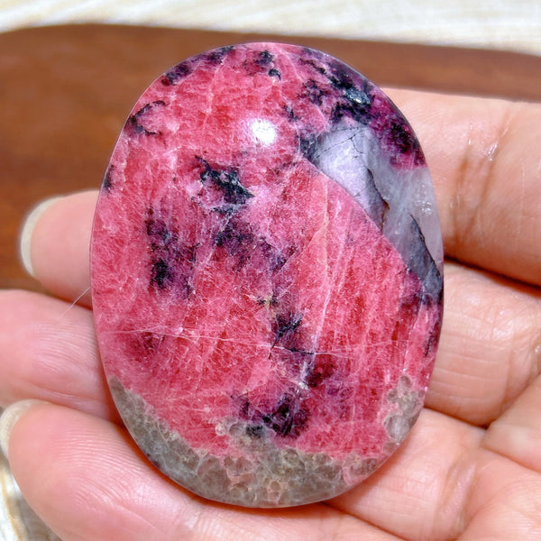 Pink Rhodonite Palm Stone-ToShay.org