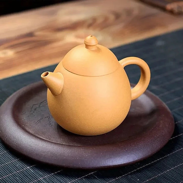 Yellow Dragon Egg Clay Teapot-ToShay.org