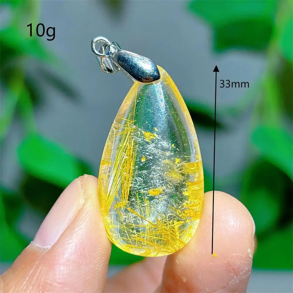 Gold Rutilated Quartz Pendant-ToShay.org