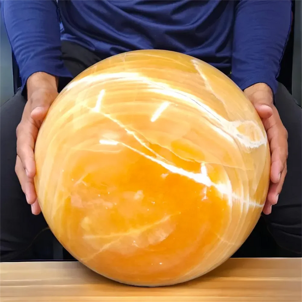 Orange Calcite Crystal Ball-ToShay.org